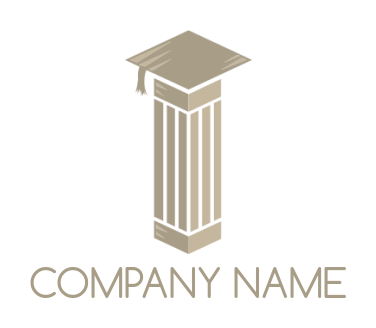 make an education logo law grad hat on column