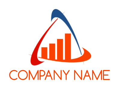 Accounting logo online graph bars triangle