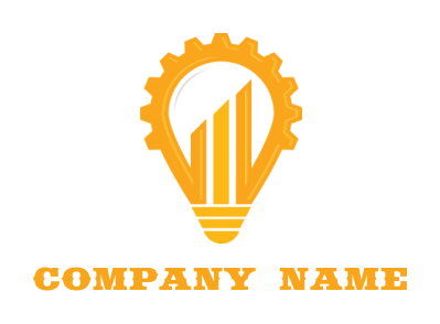 engineering logo graph inside the bulb with gear