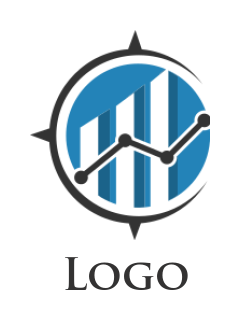 create a trader logo with graph lines and bars in compass 