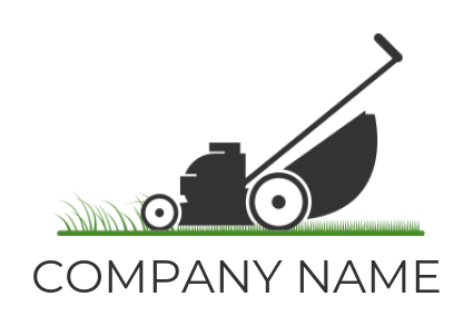 home improvement logo grass cutting lawn mower