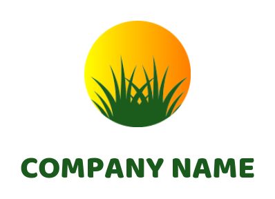 make a landscape logo grass in yellow circle - logodesign.net