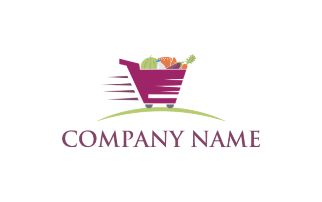 trade logo groceries in shopping cart