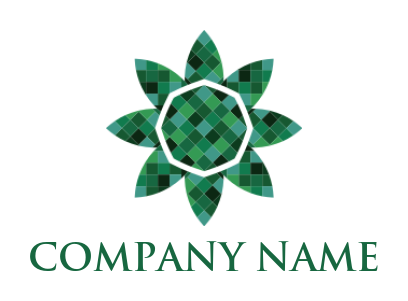 Make a gemstones logo maker green poly flower