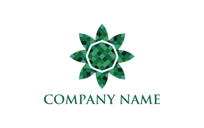 gemstones logo maker green poly flower - logodesign.net