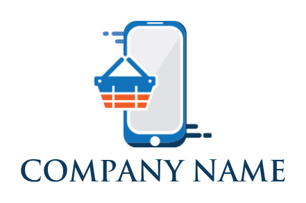 grocery basket logo with phone