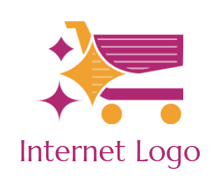 trade logo icon shopping cart with stars