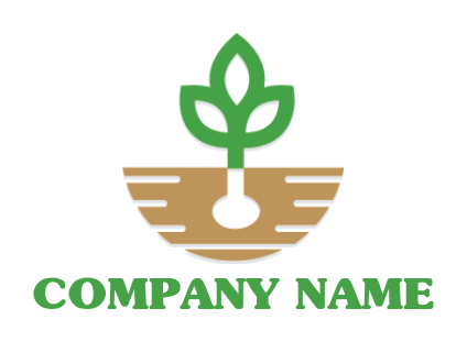 landscaping logo plant leaves growing bulb root
