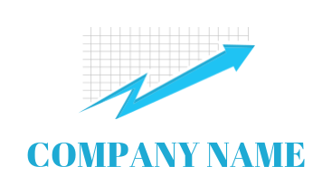 Create a investment logo growth arrow in graph