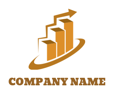 investment logo growth in bar graph for stock