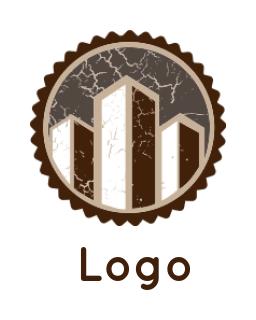 real estate logo maker grunge effect buildings in badge