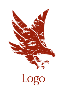 pet logo maker grunge effect flying eagle - logodesign.net