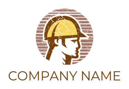 design a handyman logo grunge effect handyman wearing construction helmet