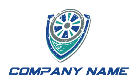 auto mechanic logo grunge effect wheel rim in shield 
