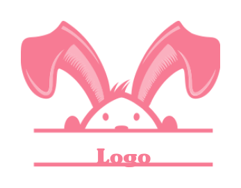 generate a pet logo with a half bunny face