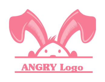 generate a pet logo with a half bunny face
