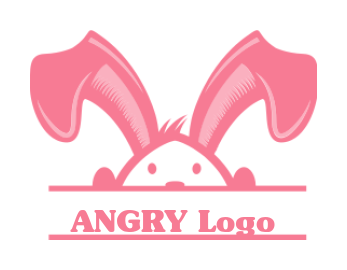 pet logo image with half bunny face - logodesign.net