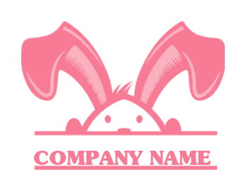generate a pet logo with a half bunny face