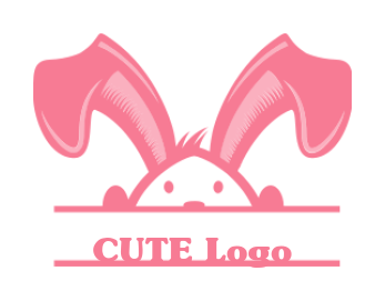 generate a pet logo with a half bunny face