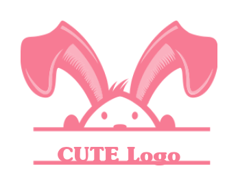 pet logo image with half bunny face - logodesign.net