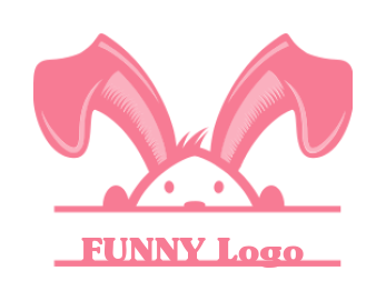 generate a pet logo with a half bunny face