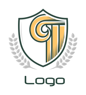 law firm logo column inside shield laurel wreath