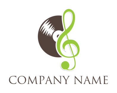 music logo maker half disk combined with music note - logodesign.net