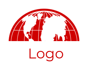travel logo maker half globe with negative space countries - logodesign.net