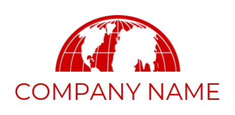 travel logo maker half globe with negative space countries - logodesign.net
