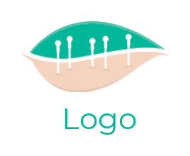 make spa logo leaf with acupuncture needles
