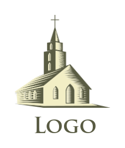 religious logo icon half shade church house - logodesign.net