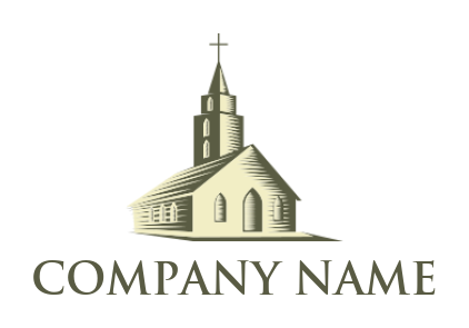 religious logo icon half shade church house - logodesign.net