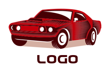 auto logo maker half shade muscular car - logodesign.net