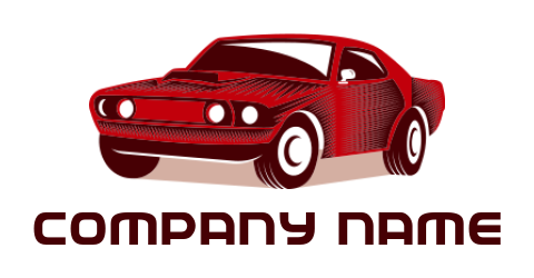 auto logo maker half shade muscular car - logodesign.net