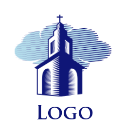 religious logo online shadow church with clouds