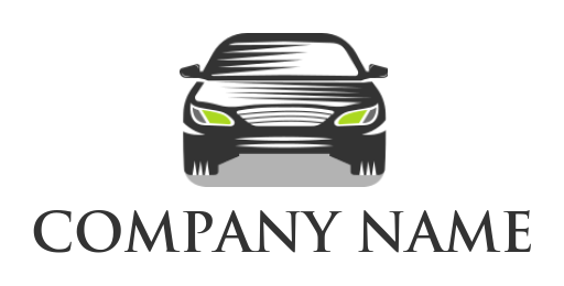 make an auto logo half shadow front facing car