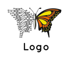 generate a pet logo half tech butterfly - logodesign.net