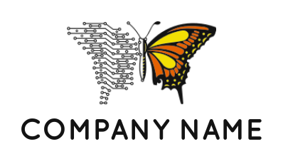 generate a pet logo half tech butterfly - logodesign.net