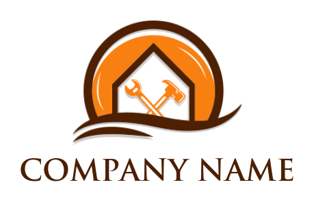 make a home improvement logo hammer and wrench inside home - logodesign.net