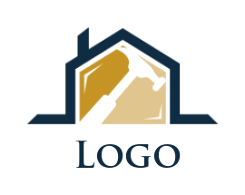 create a home improvement logo hammer in house - logodesign.net