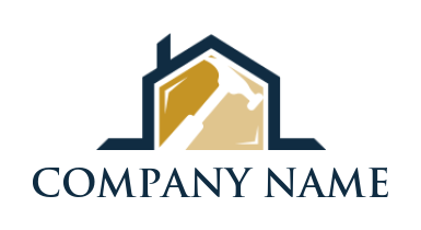 create a home improvement logo hammer in house - logodesign.net