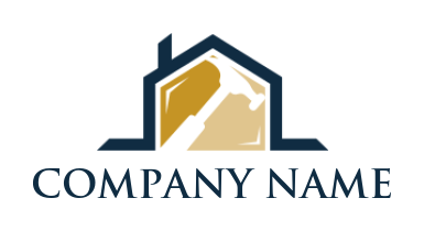 create a home improvement logo hammer in house - logodesign.net