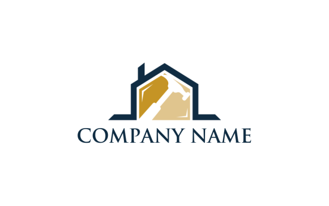 create a home improvement logo hammer in house - logodesign.net