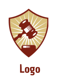 attorney logo online gavel hammer in shield - logodesign.net