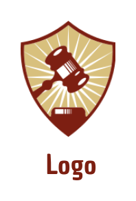 attorney logo online gavel hammer in shield - logodesign.net