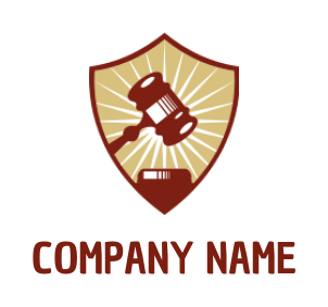 attorney logo online gavel hammer in shield - logodesign.net