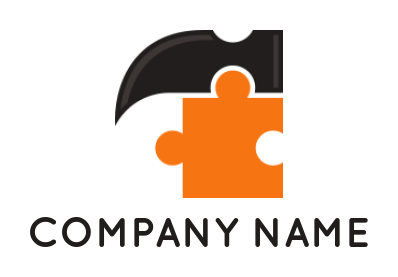 handyman logo template hammer jigsaw puzzle - logodesign.net