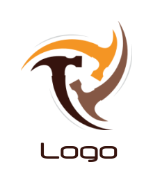 create a handyman logo of a hammers and swirl