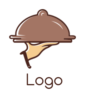 restaurant logo maker hand holding cloche - logodesign.net