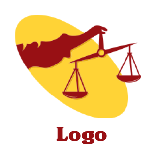 law firm logo of hand holding scale of justice